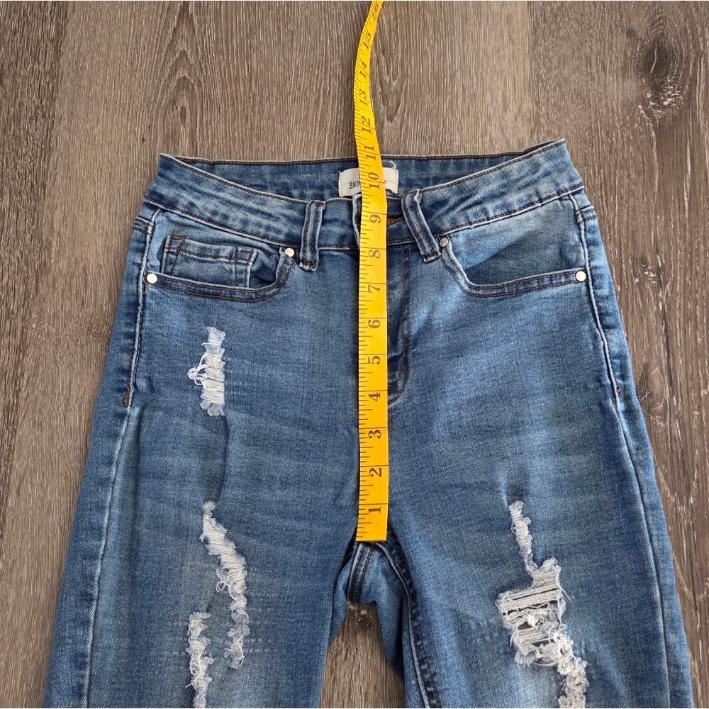 Skinny Fries Denim Distressed High Rise  Skinny Jeans Size 3 - Picture 7 of 8
